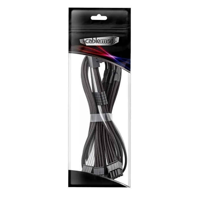 Alt view image 4 of 4 - CableMod Pro ModFlex Sleeved 12V-2x6 PCIe Cable for EVGA(Blk+SLV,3x8p,90B)