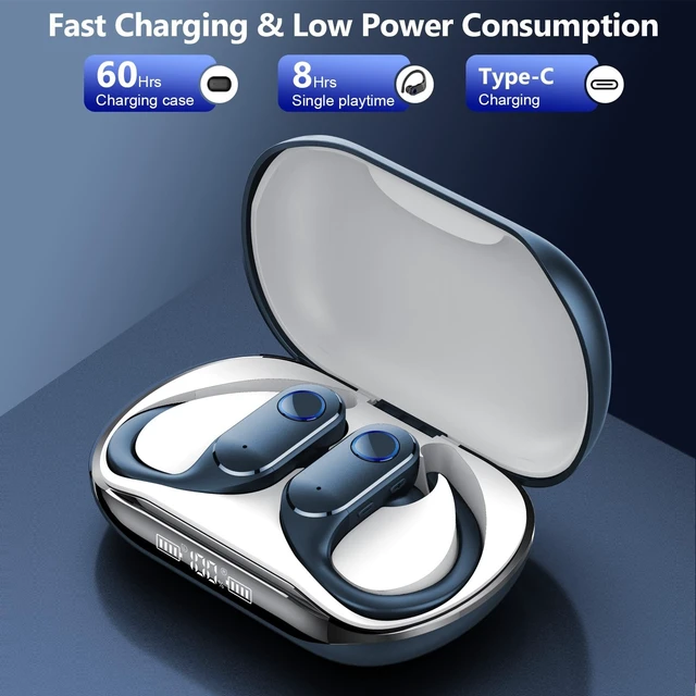 Alt view image 5 of 5 - Active Noise Cancelling Ear Buds Wireless Earbuds Dual Battery Display, Bluetooth Headphones with Deep Bass, IPX7 Waterproof, Ultra Light Comfort Wear, Sports Earphones for Running Workout Gym
