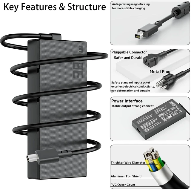 Alt view image 3 of 5 - 380W 20V 19A Laptop Charger for ASUS ROG Strix Scar G16 G18 ADP-380AB B
