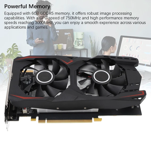 Alt view image 3 of 5 - GOWENIC RX 550ti Low Profile Graphics Card 6GB, GDDR5, 192bit, VGA DVI D HDMI, Video Card for PC Gaming, 4K Support, Gaming Computer GPU, PCI Express X16