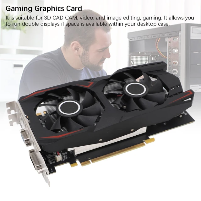 Alt view image 4 of 5 - GOWENIC RX 550ti Low Profile Graphics Card 6GB, GDDR5, 192bit, VGA DVI D HDMI, Video Card for PC Gaming, 4K Support, Gaming Computer GPU, PCI Express X16