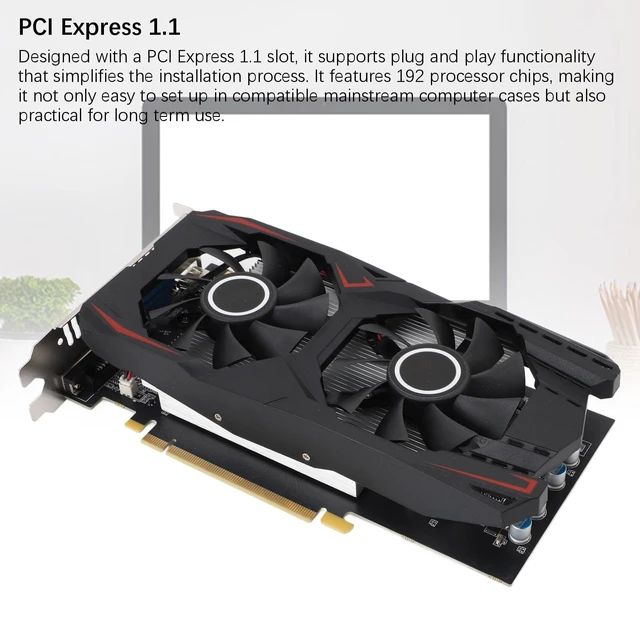 Alt view image 5 of 5 - GOWENIC RX 550ti Low Profile Graphics Card 6GB, GDDR5, 192bit, VGA DVI D HDMI, Video Card for PC Gaming, 4K Support, Gaming Computer GPU, PCI Express X16