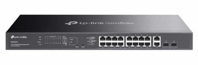 Main image of TP-Link Omada 20-Port Gigabit Easy Managed Switch, 16-Port PoE+, 250W PoE Budget, 2X Gigabit RJ45+2 x Gigabit SFP, Auto Recovery, Port Separation, SDN, VLAN, Central Cloud Management (ES220GMP)