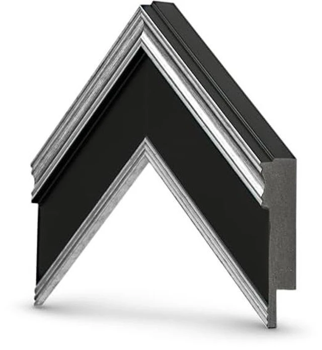 Alt view image 4 of 5 - Antique Silver & Black 65" Deco TV Frame for Samsung The Frame/Pro TVs