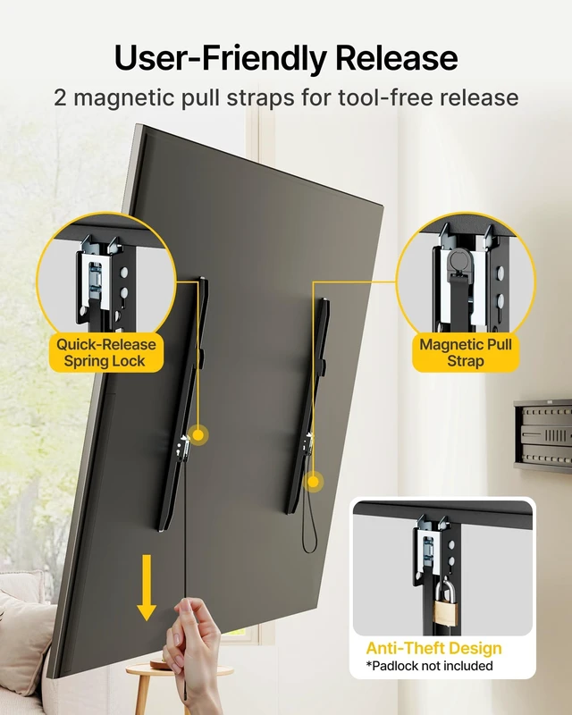 Alt view image 3 of 5 - monTEK Heavy Duty Fixed TV Wall Mount Bracket for 50-100" TVs, Max 300 lbs
