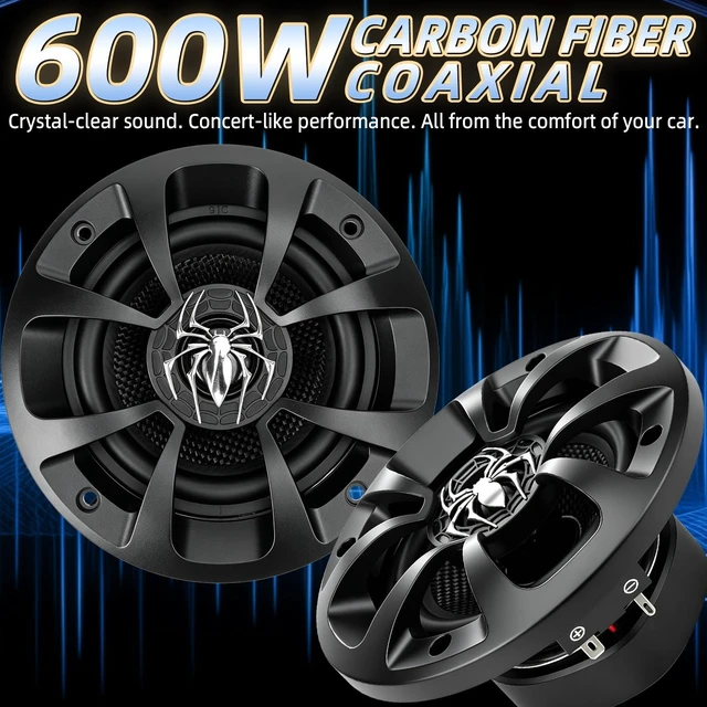 Alt view image 2 of 5 - Upgraded 4 Inch Speakers, 2-Way 600W Max 4 Ohm 4" Coaxial Speaker Car Audio