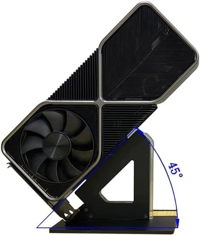 Alt view image 2 of 5 - YXHGeeek Shelf Trophy Display Stand Holder for Standard PCIE Graphics Cards GPU (Three Slots 45C Black Holder)