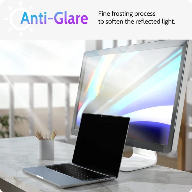 Alt view image 4 of 5 - Peslv Magnetic Privacy Screen for MacBook Air 15 Inch (2023-2026, M2 M3 M4 M5) - A2941 A3114 A3241 A3448, 15inch Removable Matte Anti Blue Light Glare Filter for Mac Air 15.3" Laptop Computer