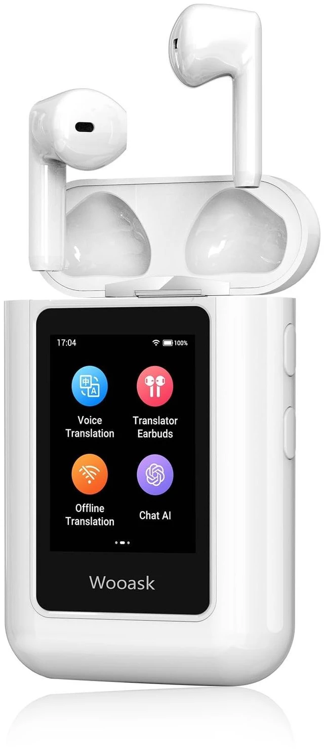 Main image of Wooask A8 Offline Translation Earbuds Real Time No APP Needed, Language Translator Device with ChatGPT, 150 Languages Two-Way Voice Translating for Travel & Business