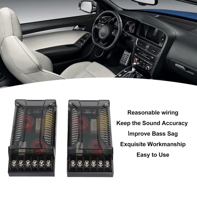 Alt view image 4 of 5 - 2Pcs 2 Way Car Audio Crossover with Overcurrent Protection Heat Dissipation, Speaker Frequency Divider for Superior Sound Quality