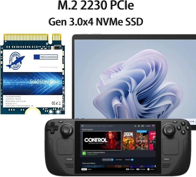 Alt view image 2 of 5 - Dogfish M.2 2230 SSD 128GB NVMe PCIe Gen 3.0x4 Internal Solid State Drive