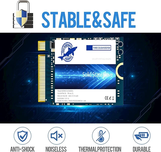 Alt view image 4 of 5 - Dogfish M.2 2230 SSD 128GB NVMe PCIe Gen 3.0x4 Internal Solid State Drive