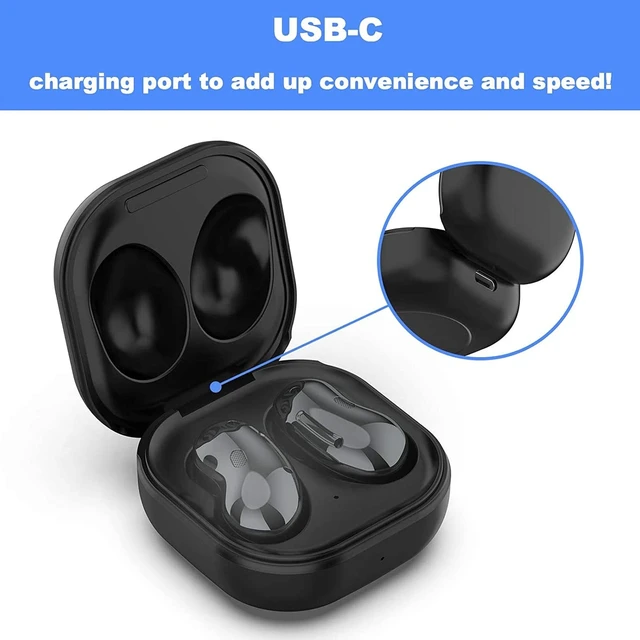 Alt view image 5 of 5 - Replacement Earbuds Charging Case, Black USB Earbuds Charging Case with Charging Cable Type C Charging Interface Replacement Fit for Buds Live R180