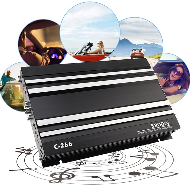 Alt view image 3 of 5 - DriSentri 4 Channel Car Amplifier, 5800W Car Power Amplifier 4-Channel Stereo Car Audio Amplifier Amp 12V