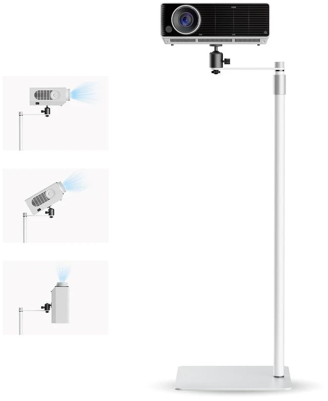 Main image of suptek Projector Stand Against Wall Hidden Stand, 360 Swivel, Height Adjustable 32.6"- 46", Holds up to 11lbs, Universal Projector Mount Bracket, Compatible with Home Video Vlog DVR Camera, PR007FPW