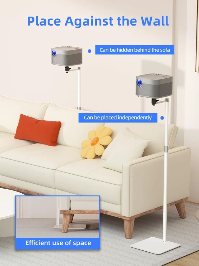 Alt view image 5 of 5 - suptek Projector Stand Against Wall Hidden Stand, 360 Swivel, Height Adjustable 32.6"- 46", Holds up to 11lbs, Universal Projector Mount Bracket, Compatible with Home Video Vlog DVR Camera, PR007FPW