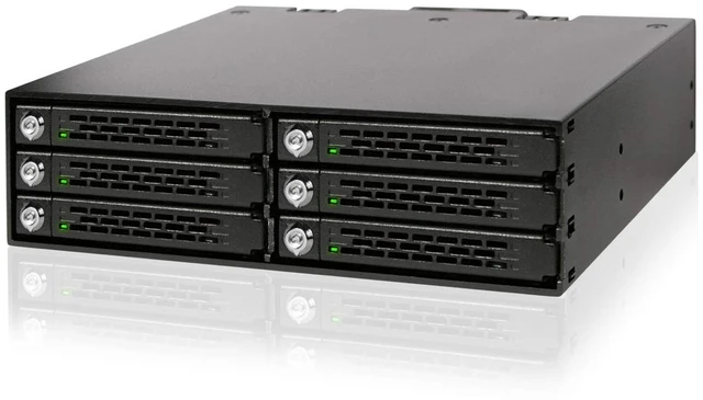 Main image of ICY DOCK ToughArmor MB996SK-6SB Rugged 6 x 2.5 SAS/SATA HDD/SSD Mobile Rack Enclosure for 5.25" Bay (with Keylock)