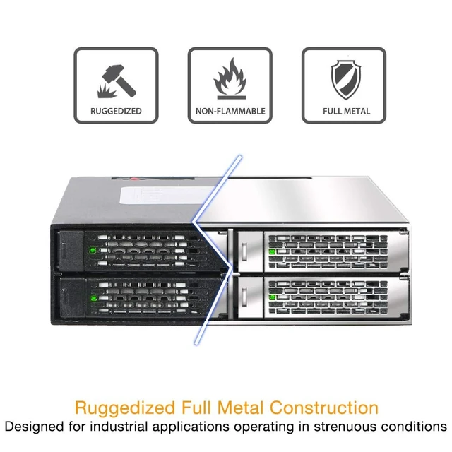 Alt view image 5 of 5 - ICY DOCK ToughArmor MB996SK-6SB Rugged 6 x 2.5 SAS/SATA HDD/SSD Mobile Rack Enclosure for 5.25" Bay (with Keylock)