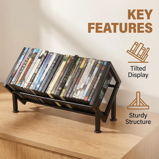 Alt view image 2 of 5 - PUTNATRURE DVD Storage Rack, Expandable Video Game Shelf & Blu Ray Holder