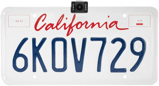 Main image of BOYO VTL17LTJ - Concealed License Plate Backup Camera with Active Parking Lines and LED Lights (Black)