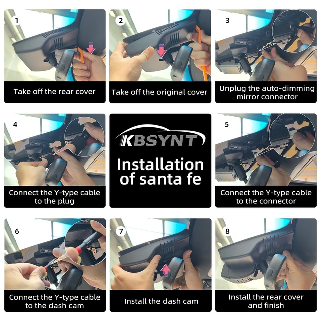 Alt view image 3 of 5 - KBSYNT 4K Dash Cam for Hyundai Santa Fe 2024-2026,OEM Look,Plug & Play