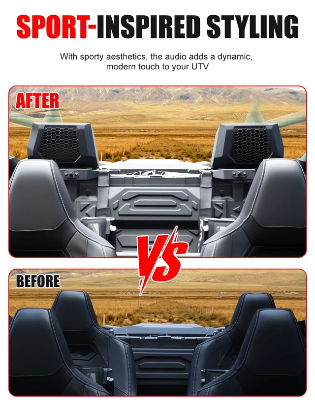 Alt view image 3 of 5 - XATVXUTV Rear Seat 6.5" Speaker Enclosure for Polaris RZR PRO XP/R/S 2025+