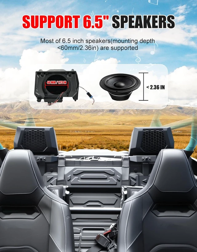 Alt view image 2 of 5 - XATVXUTV Rear Seat 6.5" Speaker Enclosure for Polaris RZR PRO XP/R/S 2025+