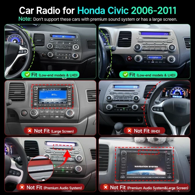 Alt view image 2 of 5 - Linux Car Radio for Honda Civic 2006-2011 Fast Boot Stereo Wireless Carplay