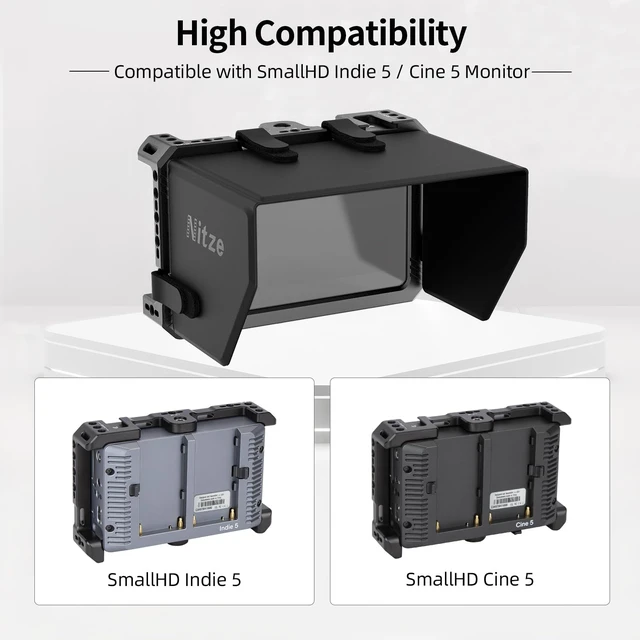 Alt view image 2 of 5 - Nitze Cage Kit for SmallHD Indie 5 / Cine 5 Monitor - JT-S03B