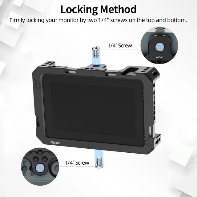 Alt view image 5 of 5 - Nitze Cage Kit for SmallHD Indie 5 / Cine 5 Monitor - JT-S03B
