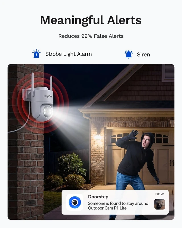 Alt view image 5 of 5 - 8MP 4K Outdoor Security Wireless Camera Pan Tilt 24/7, WiFi 6/IP66, Plug in