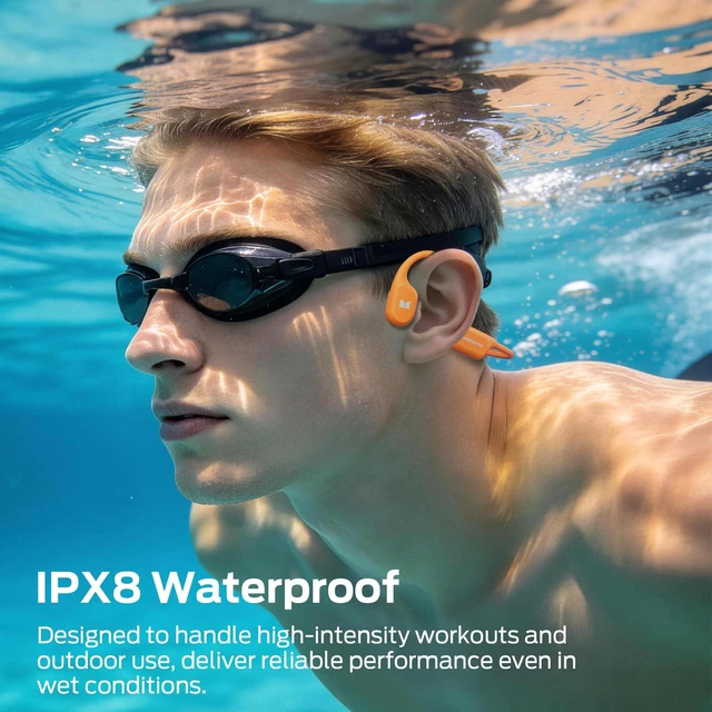 Alt view image 5 of 5 - Monster Open Ear BC300 Sport Headphones, Wireless Bone Conduction Headphones Bluetooth 6.0, IPX8 Waterproof, 32GB Built-in Memory, 10-Hour Battery Life for Running, Cycling, Outdoor Sports