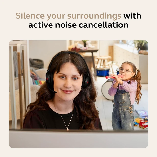 Alt view image 5 of 5 - Jabra Evolve2 55 Stereo Wireless Headset - Features AirComfort Technology, Noise-Cancelling Mics & Active Noise Cancellation - Works with UC Platforms Such as Zoom & Google Meet - Black