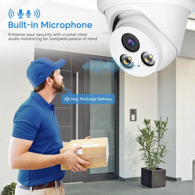 Alt view image 5 of 5 - HITOSINO 4K Full Color PoE IP Camera, 8MP Turret Outdoor Camera with Human/Vehicle Detection, 118 Wide Angle, F1.0, 24/7 Color Night Vision, Mic, H.265+, Metal IP67, Works with HKV