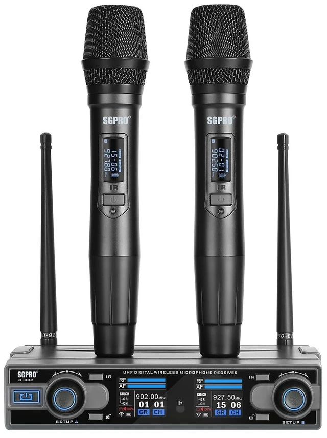Main image of SGPRO D-332HH Dual Handheld UHF Wireless Microphone System