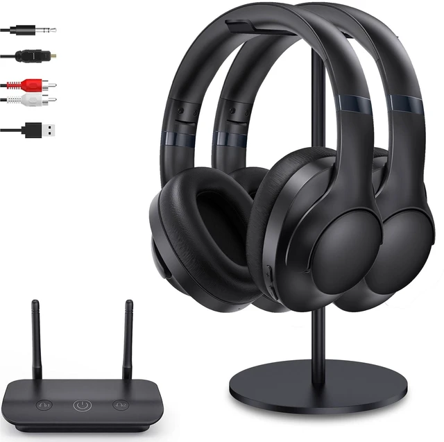 Main image of ZUPVIY Dual Wireless TV Headphones for Seniors with Transmitter&Stand