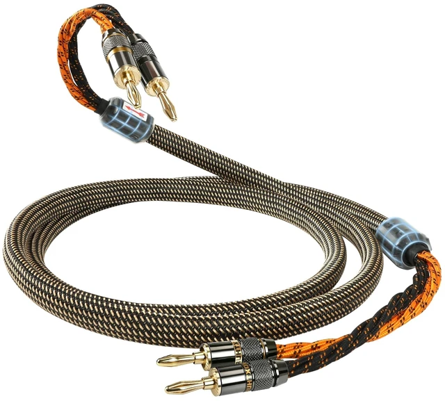 Main image of RUHTXOW 9 Gauge Speaker Wire,5N OFC Speaker Cable with Banana Plugs