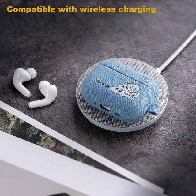 Alt view image 4 of 5 - LOPIE Denim Case Compatible with AirPods Pro 3rd Generation Case Cover