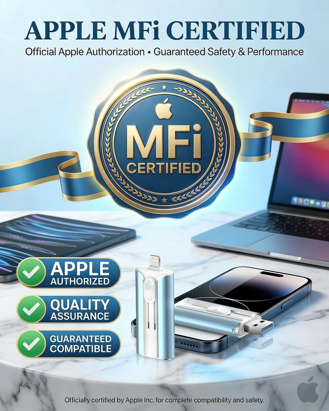 Alt view image 2 of 5 - MFI Certified 512GB Flash Drive for iPhone&iPad&Android&Pc, Photo Stick USB Stick Memory Stick Photo/Video Storage Jump Drive Photo Saver External Flash Drive (Available Space: ~484gb),1 Pack,Blue