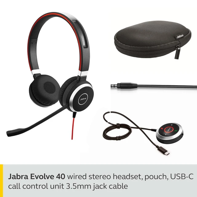 Alt view image 2 of 5 - GN Netcom Jabra EVOLVE 40 Ms Stereo Wired Headset