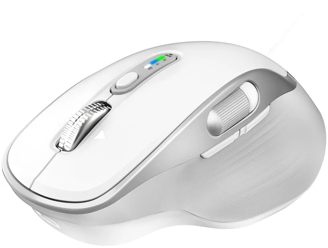 Main image of Bnnwa Rechargeable Wireless Mouse with Side Scroll Bluetooth Mouse -White