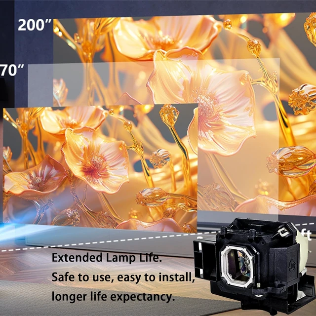 Alt view image 3 of 5 - Qexudu NP23LP Projector Lamp with Housing for NEC NP-P401W NP-P501X NP-P451X NP-P451W Quality Lamp Replacement Projector Lamp