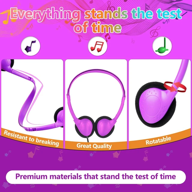Alt view image 3 of 5 - GDBOMA USB C Headphones Bulk for Classroom Kids School 100 Pack Wired