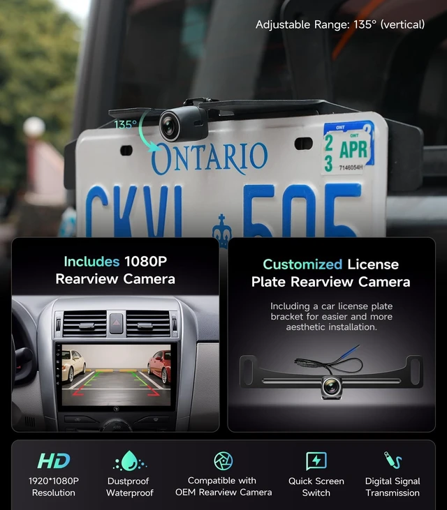 Alt view image 4 of 5 - Car Radio Stereo for Toyota Corolla 08-12, Wireless CarPlay Android Auto