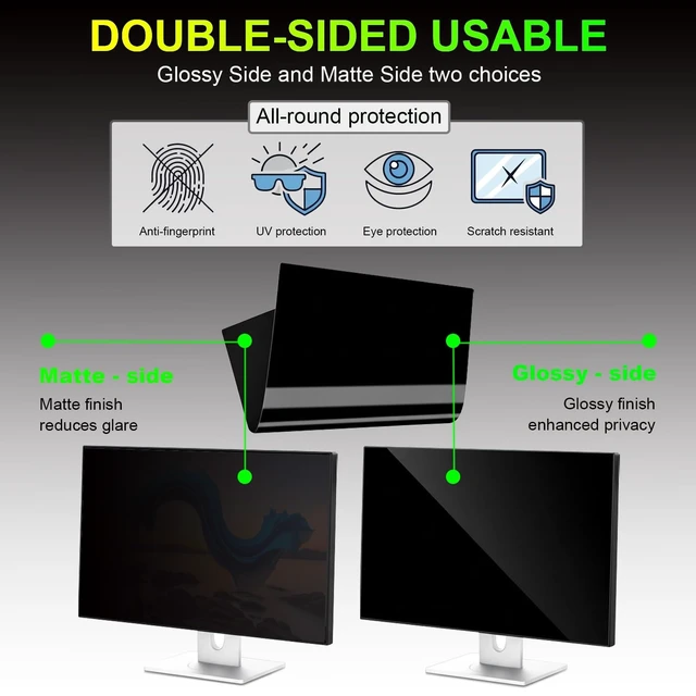 Alt view image 5 of 5 - 2 Pack Privacy Screen for 24 Inch 16:10 (51.9x32.5cm) computer Monitor