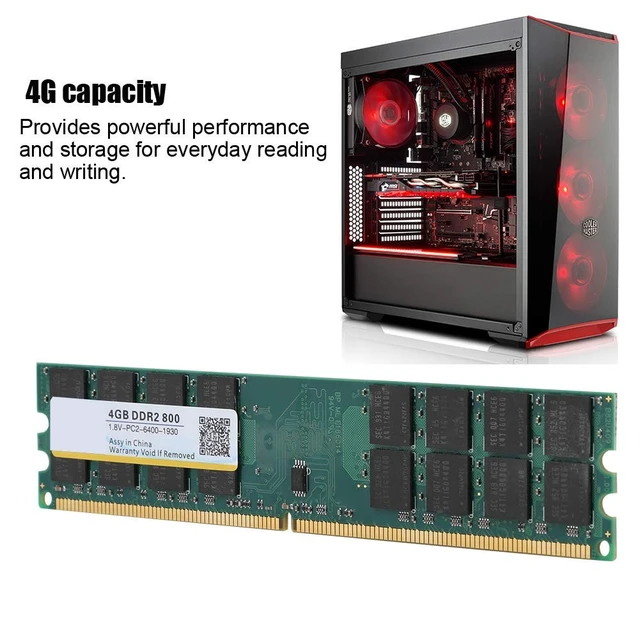 Alt view image 2 of 5 - SALALIS 240 Pin PC Memory DDR2, 4GB 800MHz DDR2 Memory Module DDR2 Module Fast Data Transfer Memory Module for PC2-6400 Desktop Computer