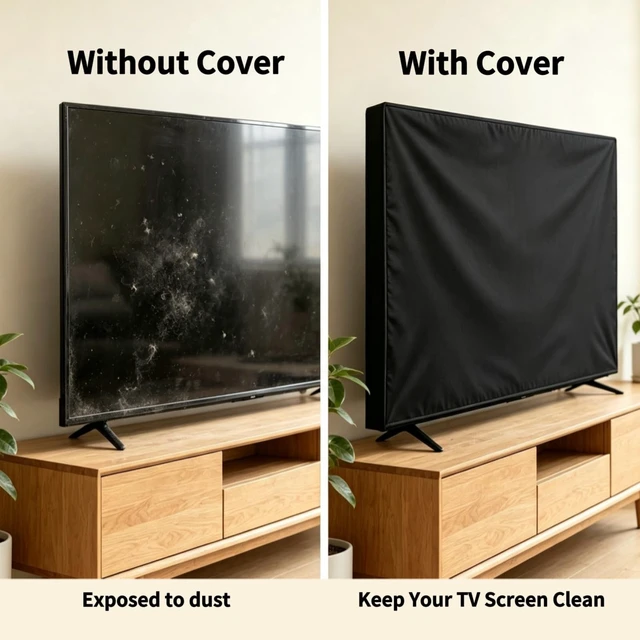 Alt view image 2 of 5 - JINLI TV Screen Protector, Open-Back Cover Fits 50-55 Inch Flat Screen TV