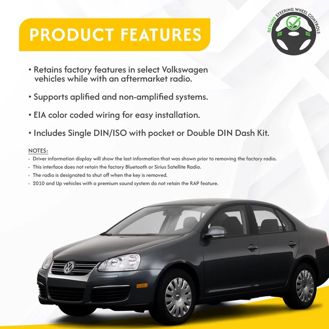 Alt view image 4 of 4 - CRUX ^^ DKVW-21 ^^ Radio Replacement and Dash Kit for Select VW Vehicles