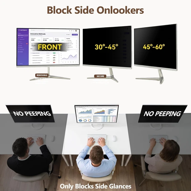 Alt view image 2 of 5 - Magnetic 24 Inch Privacy Screen for Computer Monitor 16:9 Aspect Ratio