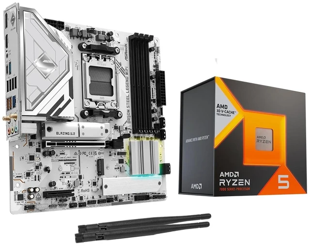 Main image of MICRO CENTER AMD 7600X3D Processor with ASRock B850M Steel Leg Motherboard